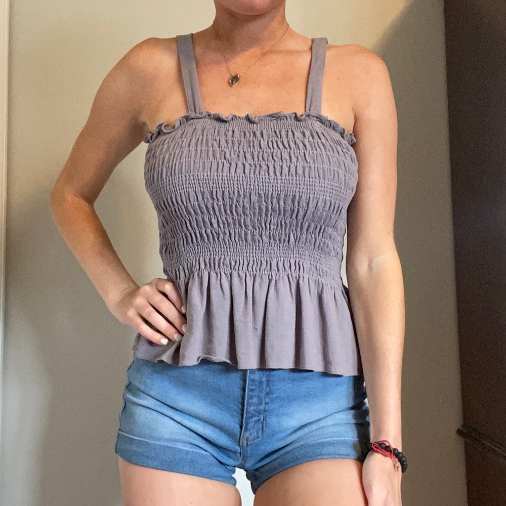 Gray tank top blouse